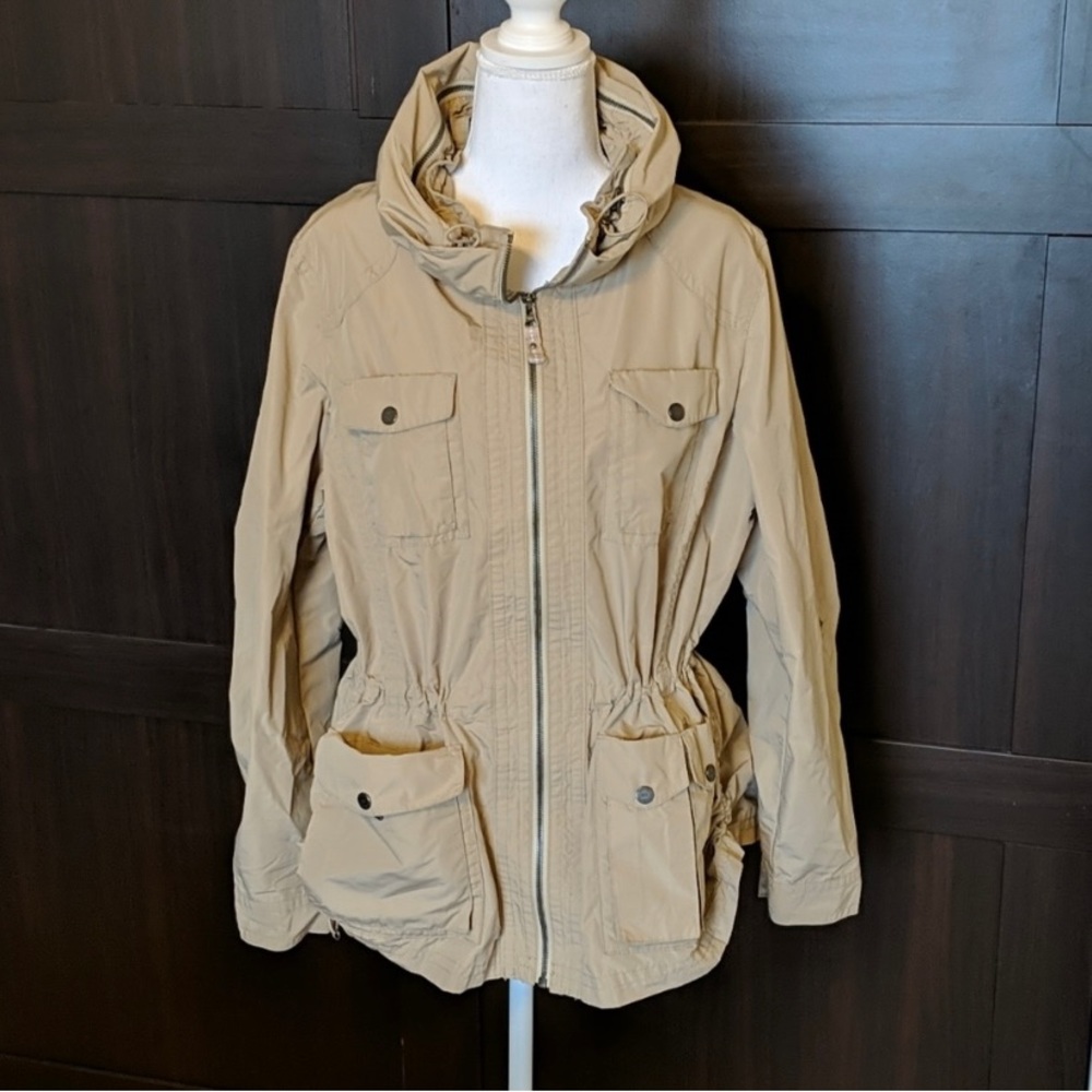 Eddie Bauer Beige Hooded Anorak Jacket